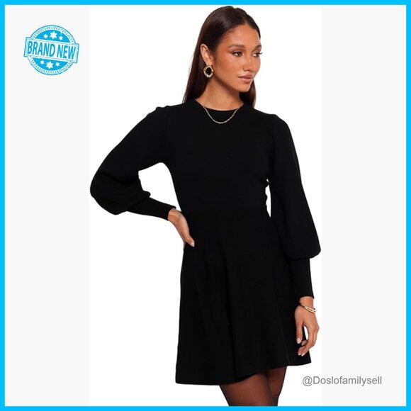 Long Sleeve Mini Dress Ribbed Knit Chic Casual Fall Y2K Elegant Party Wear